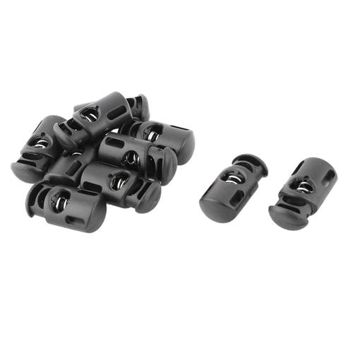 uxcell 塑料单孔弹簧服装 sliding cord 锁紧固件10pcs 黑色